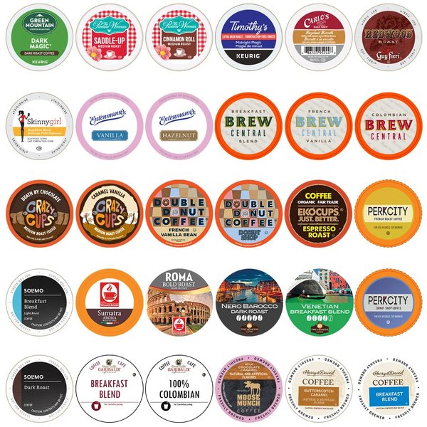 Crazy Cups Variety Pack Sampler, Assorted Single Serve Coffee Pods, Premium Coffee, 30 Count