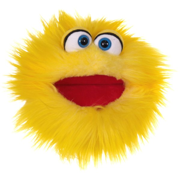 Living Puppets - Woo The 9-Inch Yellow Friendly Monster, Plush Hand Puppet for Boys and Girls