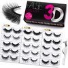 Eliace Fluffy Eyelashes 3D Mink Lashes Cat Eyes 15 Mixed Styles 15 Pairs Reusable Soft Fake Eyelashes Volume Strip Lashes Natural Look Wispies & Big False Eyelashes Pack - with False Lashes Tweezers