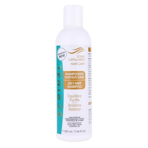 Ecrinal Oily Hair Purifying Shampoo 220ml – Lemon & Grapefruit Extracts for Deep Cleansing & Scalp Rebalancing – Sulfate & Paraben Free
