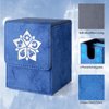 ULTRGEE Deck Box for MTG, MTG Deck Box Fits 110 Single Sleeved Commander Cards, Trading Card Storage Case with 2 Dividers - Denim