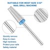 YEPPOM Nail Carbide 5 in 1 Bit - Safety Remove Acrylic or Hard Gel, 3/32" Shank Size for Electric Nail File Machine, 2 Way Rotate Use for both Left to Right Handed (Medium)