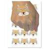 Tibetan Fox Funny Serious Face Temporary Tattoo Water Resistant Fake Body Art Set Collection - 54 1" Tattoos (1 Sheet)