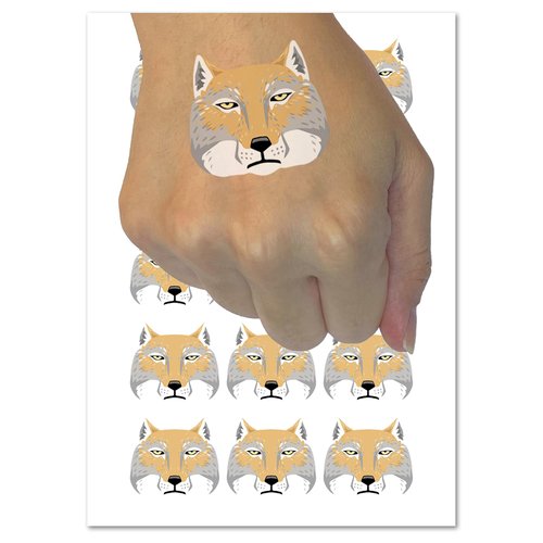 Tibetan Fox Funny Serious Face Temporary Tattoo Water Resistant Fake Body Art Set Collection - 54 1" Tattoos (1 Sheet)