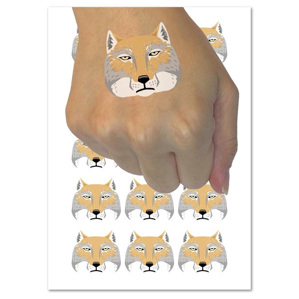 Tibetan Fox Funny Serious Face Temporary Tattoo Water Resistant Fake Body Art Set Collection - 54 1" Tattoos (1 Sheet)