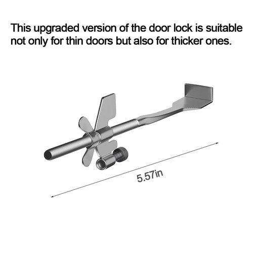 BARLOIS Upgraded Portable no Drill Steel Door Lock for Travel Hotel Rooms and Apartment Safety Door Lock Security Devices for Travelers, Silver, Lo001