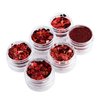 Love Heart Nail Sequins Red Nail Glitter Powder Valentine's Day Heart Nail Art Flakes Powder Kit for Acrylic Festival Nails Decorations DIY Sparkly False Nails Crafts (6 Jars)