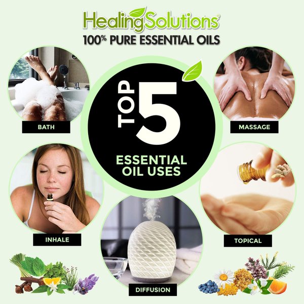 Healing Solutions Oils - 4 oz Organic Lavender Essential Oil for Diffuser, Skin Undiluted, Pure Lavender Oil - 120ml - Aromatherapy Oils - Lavender Oil for Skin - Therapeutic Grade Essential Oils