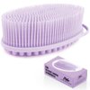 Avilana Silicone Body Scrubber, Gentle exfoliating Body Scrubber That's Easy to Clean, Lathers Well, Long Lasting, and More Hygienic Than Traditional Shower Loofah  (Style 1, Lavender)