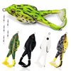 Top Water Bass Fishing Lures Kit, Soft Frog Upgraded Silicone Skin, Double Propellers Leg, 5 Connections Bigger Splash More Attractive, Freshwater Bait for Bass Snakehead Pike, 5 pcs