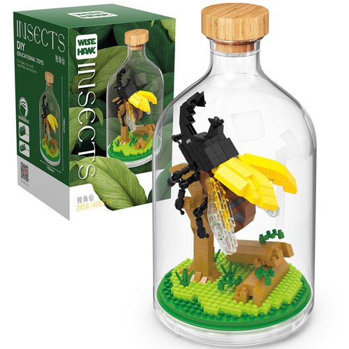 OLTLYUNH Creative Insect Friend Set,Adults Mini Animals Building Set,Party Favors Gift for Kids,Nature Lovers Office Home Decor Mini Bugs Building Block,New Year Birthday Gift for Boys Girls(Beetle)