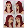 Liddy 12inch Burgundy Bob Wig Human Hair Pre-Plucked 13x4 H Lace Front Bob Wigs for Women 150% Density Brazilian Virgin Hair Straight Short Bob Wigs with Baby Hair (#99J Burgundy, 12inch)