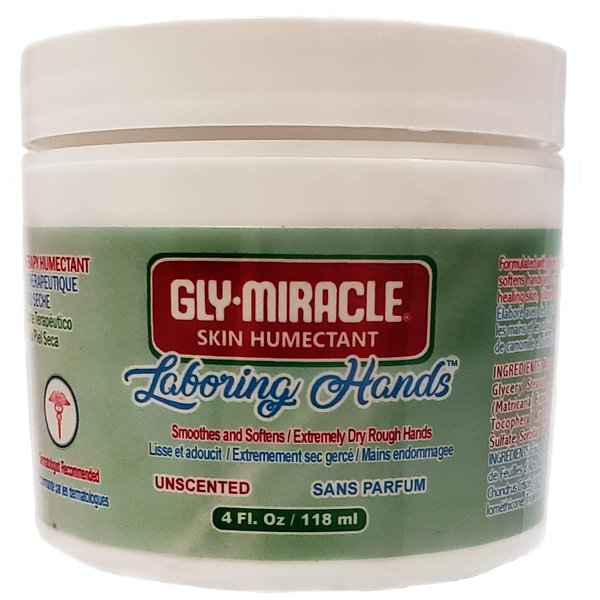 Laboring Hands Skin Humectant 4 oz Gel Hand Cream Protective Layer Locks In Moisture to Repair Extremely Dry Cracked Callous Hands & Cuticles; Smooths & Softens; UNSCENTED
