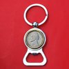 US 1973 Jefferson Nickel 5 Cent BU Uncirculated Coin Gold Silver Two Tone Key Chain Ring Bottle Opener NEW
