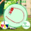 150 Pcs Plastic Whistles with Lanyards for Kids Birthday Party Favors Training Sport Supplies Games Whistles Goody Bag Fillers, 5 Colors