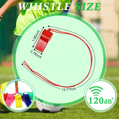150 Pcs Plastic Whistles with Lanyards for Kids Birthday Party Favors Training Sport Supplies Games Whistles Goody Bag Fillers, 5 Colors