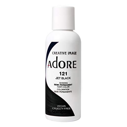 Adore Semi-Permanent Haircolor #121 Jet Black 4 Ounce (118ml) (6 Pack)