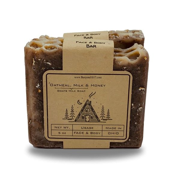 Goat Milk Soap Oatmeal, Milk and Honey (Two Pack) 5 Ounces Each All Natural Moisturizing Sensitive Skin