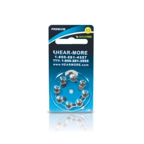 HearMore Hearing Aid Batteries- Size 10-8-pk