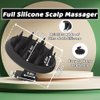 YalsFTY Silicone Shampoo Brush Scalp Massager for Hair Growth, Dandruff Removal, All Hair Types, Black