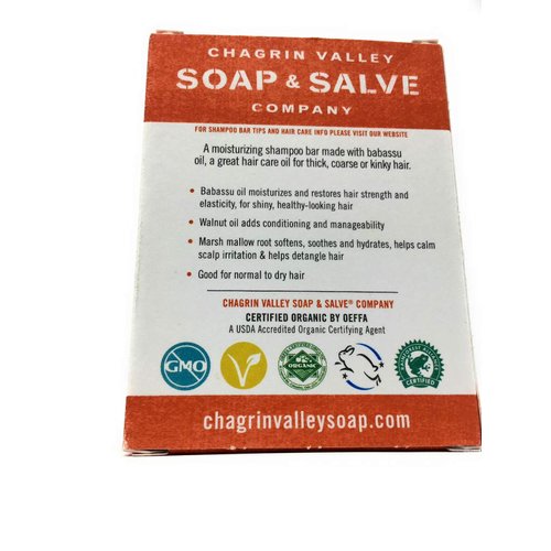 Chagrin Valley Soap & Salve Organic Natural Shampoo Bar (Babassu Marsh Mallow, 1 Bar)