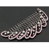 Janefashions 4.75'' Wave Pink Austrian Rhinestone Cystal Hair Side Comb Barrette Clip B142p