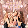 18th Birthday Decorations for Girls, Happy 18th Birthday Banner, Balloon, Cake Topper, Sash and Crown, Rose Gold 18 year old Birthday Party Decorations for Girls