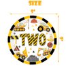 118pcs Construction 2nd Birthday Decor Construction Two Years Old Paper Dinner Plates Napkins Forks Cups Tablecloth Banner Dinnerware for Dump Truck Theme 2nd Bday Party Supplies Decorations