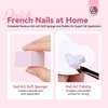 Saviland French Tip Nail Stickers: 5 Sheets French Nail Stickers 10ML White Gel Nail Polish Sponges for Gradient French manicure French Tips Guides Self-Adhesive French Nail Strips French Tip Liner