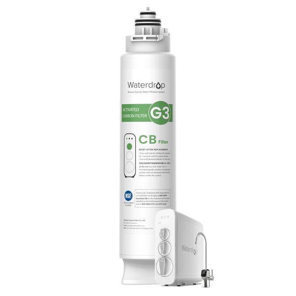 Waterdrop WD-G3-CB Filter, Replacement for WD-G3-W, WD-G3P600 and WD-G3P800-W Reverse Osmosis System, 1-year Lifetime