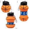 Maccabi Art Clip-On Collapsible BPA-Free Silicone Basketball Water Bottle for Kids, 18 Oz. Size