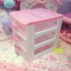 WQURC Lovely Girls Receiving Storage Cabinets Box Room Desktop Makeup Organizer With Three-tier Desk Receiving Drawers N Pink Bowknot,Plastic