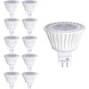 Bioluz LED 10 Pack MR16 LED Bulb Dimmable 50W Halogen Replacement 3000K 7w 12V AC DC UL Listed High CRI