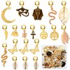 40 Pcs Hair Clips for Braids Locs Hair Jewelry Braids Hair Clips Gold Hair Accessories for Braids Hair Beads African Style Butterfly DIY Hair Jewelry Pendant Hair Charms Decoration for Braiding