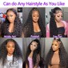 13x4 Water Wave Lace Front Wigs Human Hair 180% Density HD Transparent Lace Pre Plucked Wet and Wavy Lace Front Wig Glueless Wig Brazilian Deep Wave Wig Human Hair for Black Women 24 inch