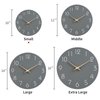 Mosewa Silent Non-Ticking Wall Clock Decorative for Kitchen, Bedroom, Bathroom, Office, Living Room, Battery Operated - 10 Inch Wood Modern Simple (Gray)