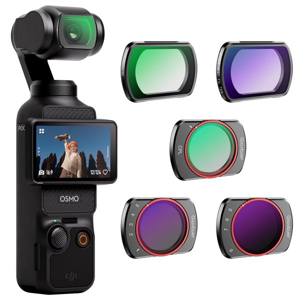 VND/CPL Filter Set Compatible with DJI Osmo Pocket 3, 5 Pack Filter for DJI Pocket 3（UV, CPL, VND1-5, VND6-9, Black Mist）