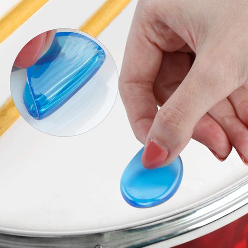 Fiada 30 Pieces Drum Dampeners Gels Silicone Gel Pads Soft Drum Dampeners for Drums Cymbals Tone Control (Transparent White, Black, Blue, Gray)