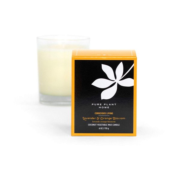 Gift Box Aromatherapy Candles Coconut Wax with Real Essential Oils 6 Ounce (Lavender & Orange Blossom)