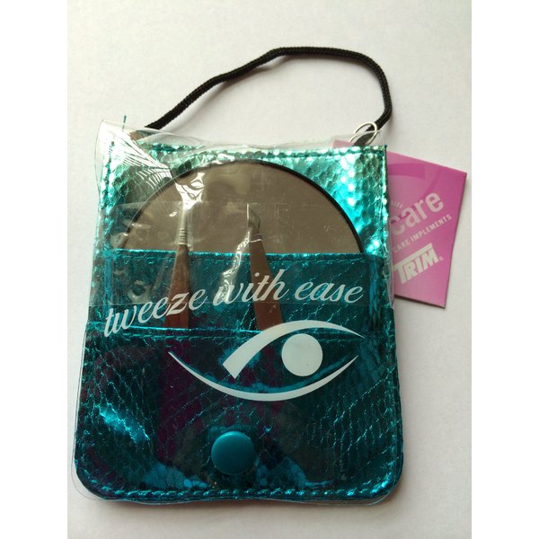 Trim Tweeze With Ease Mirror & Tweezers Set In Travel Pouch