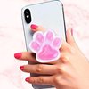 Cute Luminous Cat Paw Phone Grip, Kawaii 3D Shinny Pink Phone Holder Stand Compatible with iPhone and Kindle, Phone Charm and Accessories for Girls Women