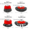 Wire Cup Brush Set Packaged with 4 Different Wire Wheel Brushes for Angle Grinder 4 1/2 Angle Grinder and 5/8”-11 Thread Arbor(4 Packs )