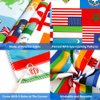 World Flag Banner, 5x3ft Fabric Country Flags Backdrop International Flags Banner Backdrop with Grommets for Birthday Party Decorations Office School Classroom Wallpaper Event Decorations
