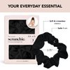 Kitsch Satin Hair Scrunchies for Women - Softer Than Silk Scrunchies for Hair | Satin Scrunchies for Girls & Stylish Satin Hair Ties for Women | Cute Satin Hair Scrunchie for Styling, 5 pack (Black)