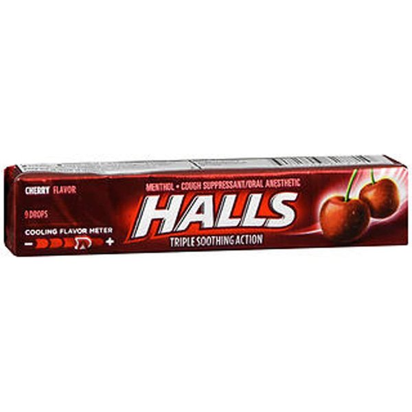 Halls Mentho-Lyptus Cough Suppressant, Cherry, 9-Count Drops (Pack of 20)