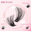 DYSILK Lash Clusters, 280 Pcs Fluffy Cluster Lashes DIY Cluster Eyelash Extensions Volume Reusable Individual Lashes Cluster Wispy Look Super Thin Band & Soft(Fluffy, D-10-16mix)