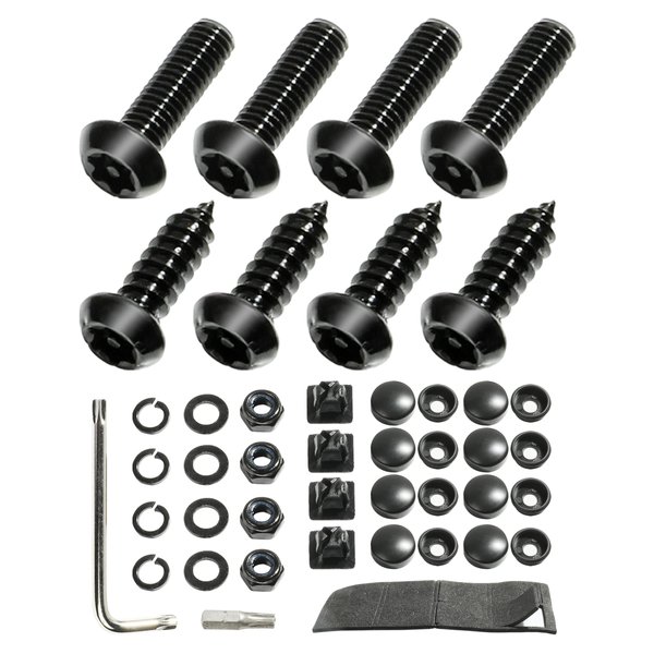 ESEWALAS Stainless Steel License Plate Screws,Anti Theft License Plate Screws Kits,Rustproof Security Bolts Fasteners,M6 (1/4") Tamper Proof Screws Tamper Resistant Mounting Hardware