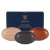 Caswell-Massey Triple Milled Sandalwood Explorer Three-Soap Set, Woodgrain, Sandalwood & Tricorn Soap Bars, Natural Bar Soap for Men, Moisturizing Men’s Body & Face Soap, 164g Bars (3 Soap Set)