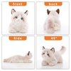 CU-MATE 20 Inch- Gray Ragdoll Cat Plush Stuffed Animal Toys -Realistic Ann Baker Cat Handmade Plush Pet Present Gift with Box