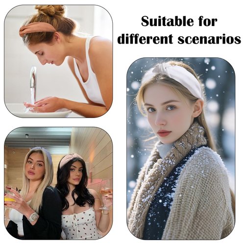 AUDTOPE 6Pcs Headbands for Women Knotted Headband for Women Non Slip Womens Headbands Fashion Cute Hair Bands for Women's Hair Wide Headbands Non Slip Hair Accessories for Women